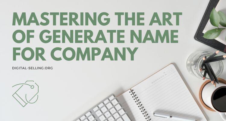 Generate name for company